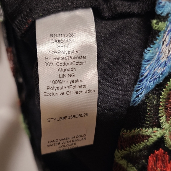 Floral Embroidered Black Dress - Picture 3 of 5